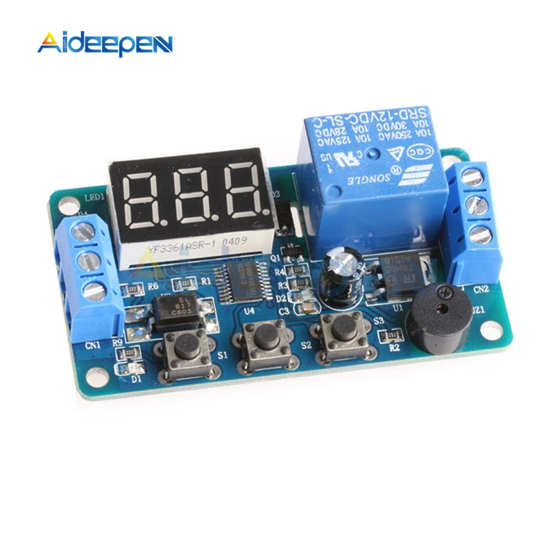

DC 12V Digital LED Display Time Delay Relay Module Time Relay Time Control Switch Trigger Timing Board PLC Automation Car Buzzer