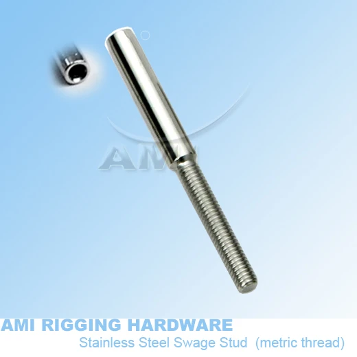 3MM STAINLESS 316 SWAGELESS THREAD TERMINAL /WIRE ROPE 