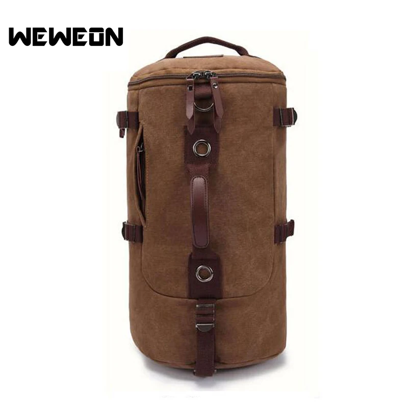 

2 in 1 Men Canvas Bag Backpacks Extra Large Travel Gym Rucksack Convertible Backpack Men Shoulder Bags Outdoor Cycling Backpack