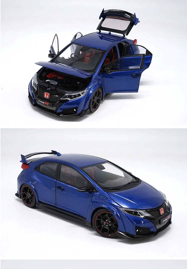 1/18 все новые Honda Ebbro Civic Тип R литая модель автомобиля игрушки для детей рождественские подарки оригинальные заводские игрушки коллекция