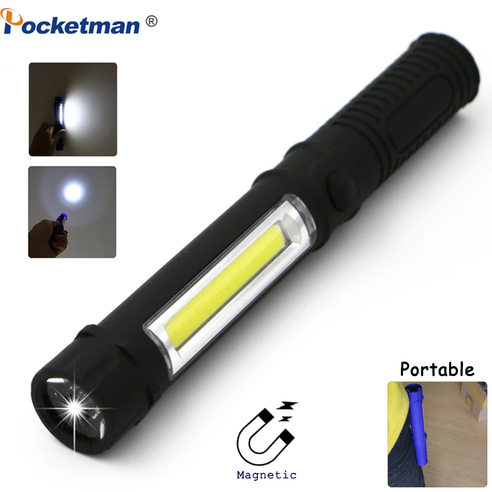 

Mini Portable 1000LM LED Flashlight Multifunctional COB Work Light lanterns Working Inspection Magnetic Base Torch Pen Light