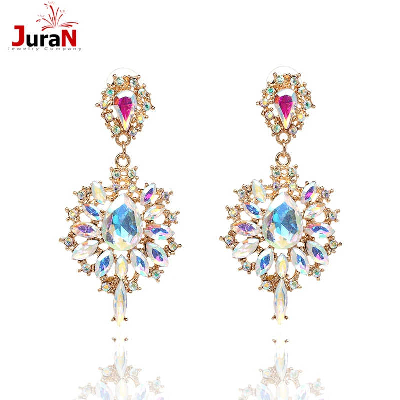 JURAN Роскошные Очаровательные массивные серьги-гвоздики для женщин новые трендовые длинные Винтажные серьги вечерние свадебные украшения Brincos P1405