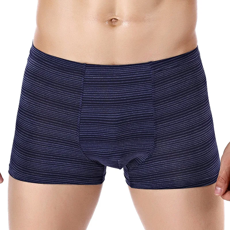 Jeseca New Ice Silk Men Underwear Plus Size Mid Waist Knitted Boxers