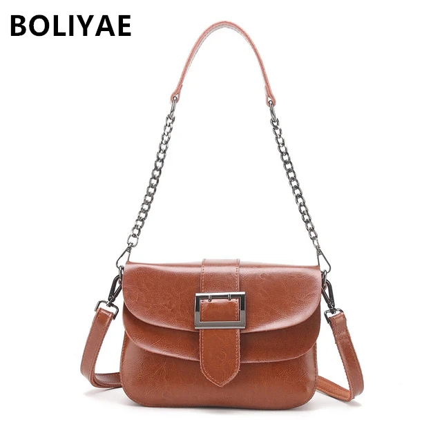 

BOLIYAE New Arrival luxury Genuine leather Flap bag Female Women Shoulder Bag fashion Cowhide Crossbody bag