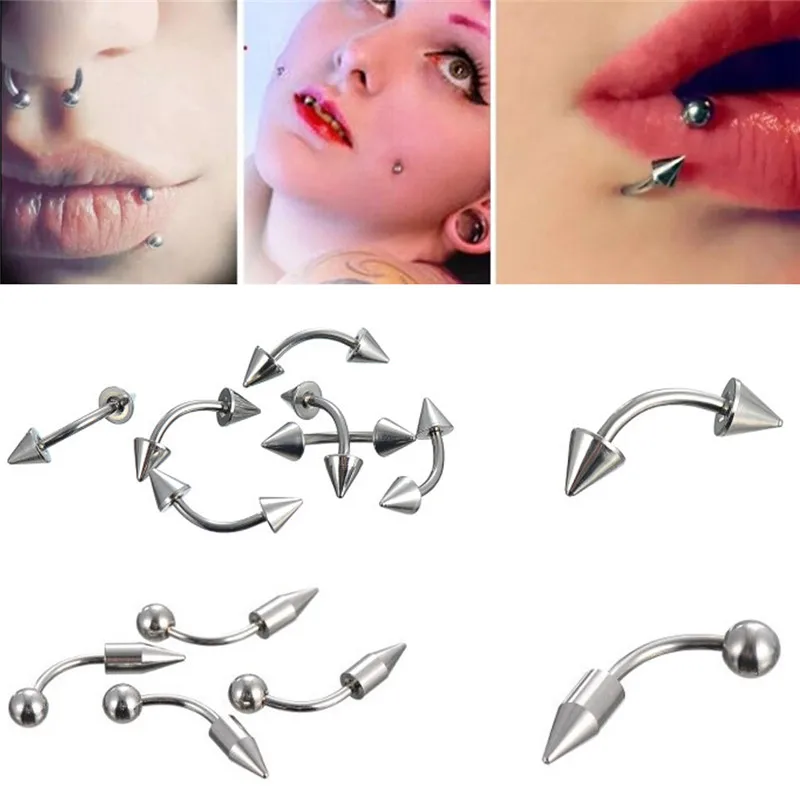 60/85PCS Piercing Tragus Cartilage Earring Surgical Stainless Steel Eyebrow Nose Lip Bead Ring Tongue Body Jewelry