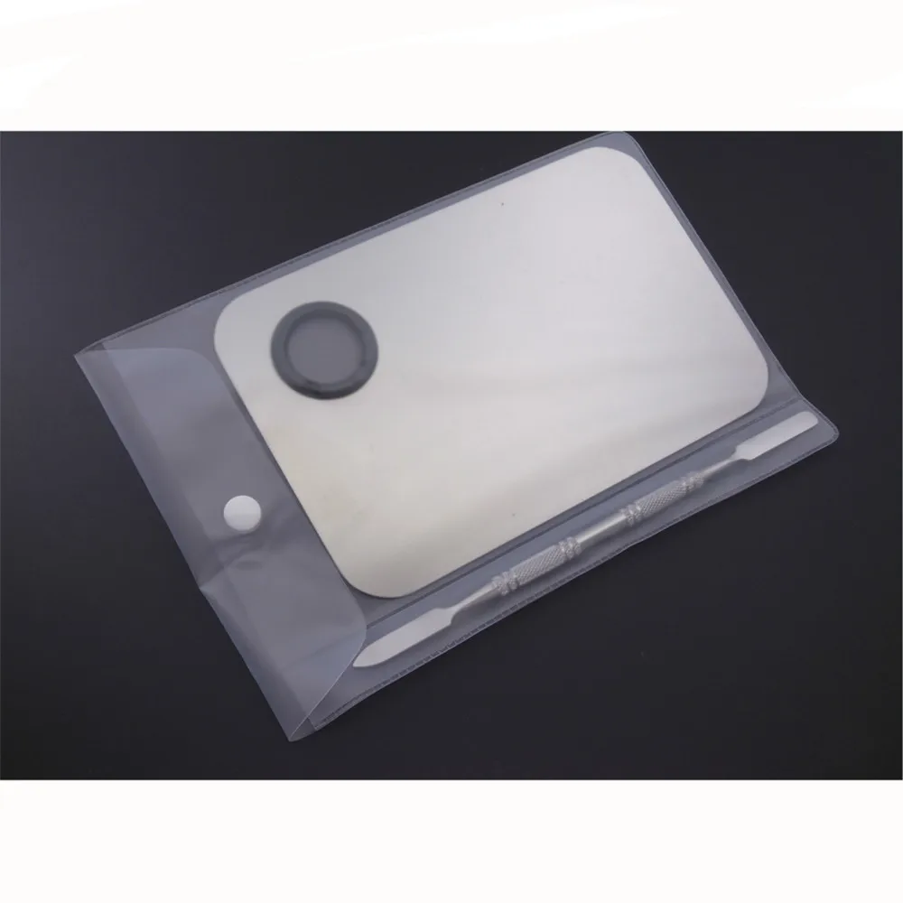 Palette Clear Acrylic Nail Art Makeup Polish Gel Foundation Eyeshadow Mixing Spatula Stainless Steel Rod Manicure Set Tool (6)