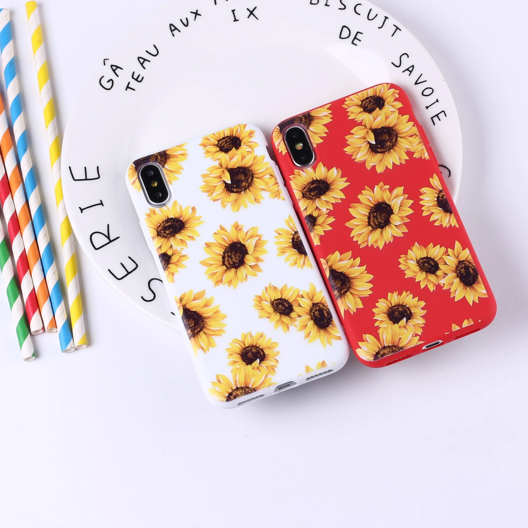 

Cute Summer Daisy Sunflower Floral Flower Soft Silicone Candy Case Coque For iPhone 11 Pro 6 6S 5S 8 8Plus X 7 7Plus X XR XS Max