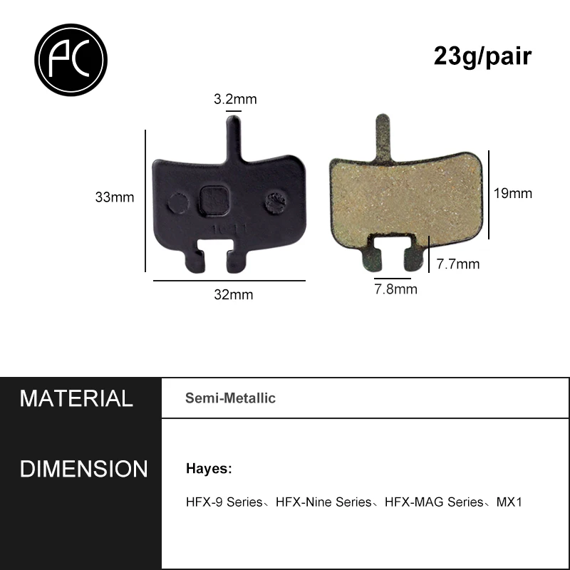 4 Pairs Disc Brake Pad For Hayes HFX-9 Series/HFX-Nine Series/HFX-MAG Series/MX1 4 Pairs Disc Brake Pad For Hayes HFX-9 Series/HFX-Nine Series/HFX-MAG Series/MX1