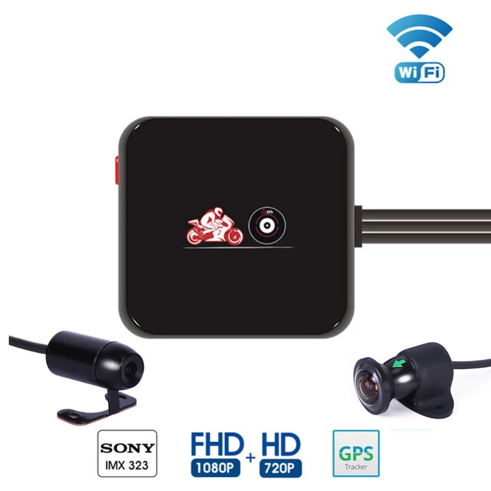 M6L IP68 Mstar MSC8328Q IMX323 Wi Fi Car Двойной объектив мотоцикл DVR камера видео Регистраторы