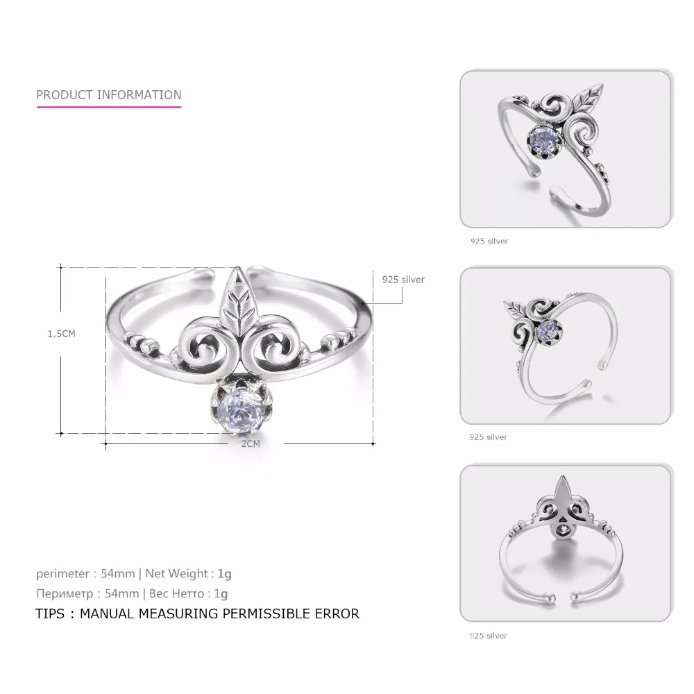 Кольцо eManco Perfect 925 Серебряное богемное кольцо в форме короны милое кольцо красочное сияющее кольцо в форме капли воды Anneaux pour les femmes