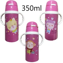 260/350 ml termo Botella Mango Bebé Niños Lindos Niños Taza de Agua Potable Escuela biberón botella de bebida paja 2103