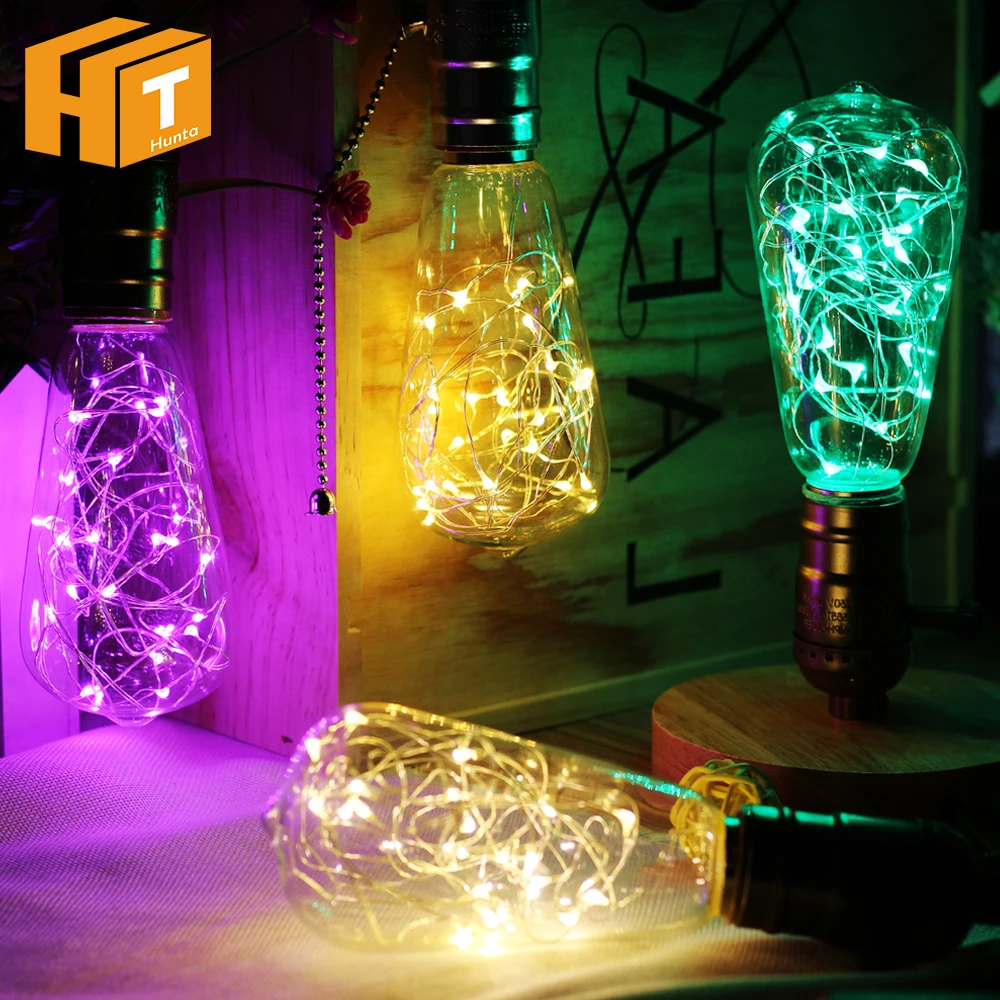 

ST64 G95 E27 Base 2W Colorful Fast Flashing Decoration Bulb LED Silver Wire Light Bulb AC220V 8 Colors LED Bulbs For Home Decor