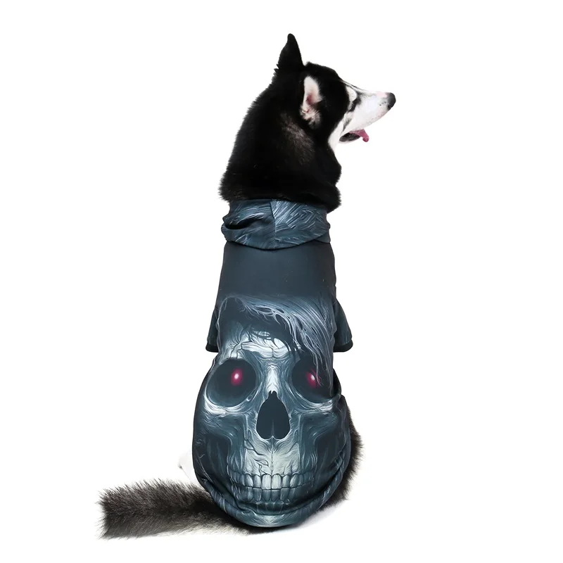 

Pet 3D Dog Thin Hoodies Fashion Sweatshirt Cat Print Skulls Winter Clothing for Small Large Dogs Puppy Cool Dogs Clothes Apparel