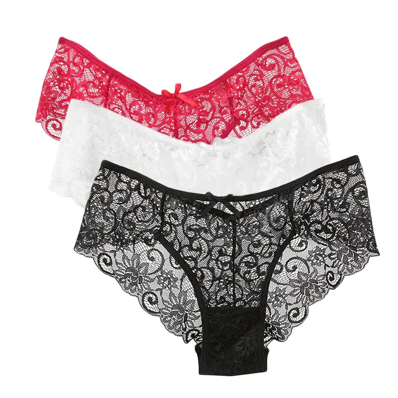 3pcs/Pack! Sexy Women Lace Panties Underwear Lace Briefs S M L XL Women