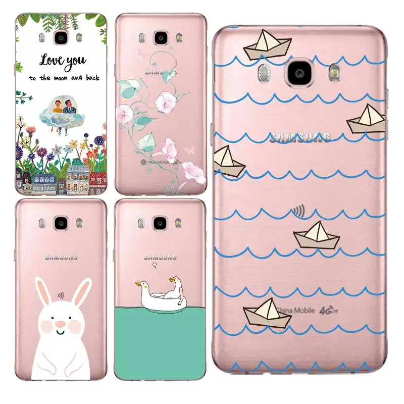 Animal Soft Clear TPU Phone Case For Samsung J3 J5 J7 S6 S7 S8 note8 A3 A5 C7 J2prime Love Goose Printed Bag Cover Free Shipping | Мобильные