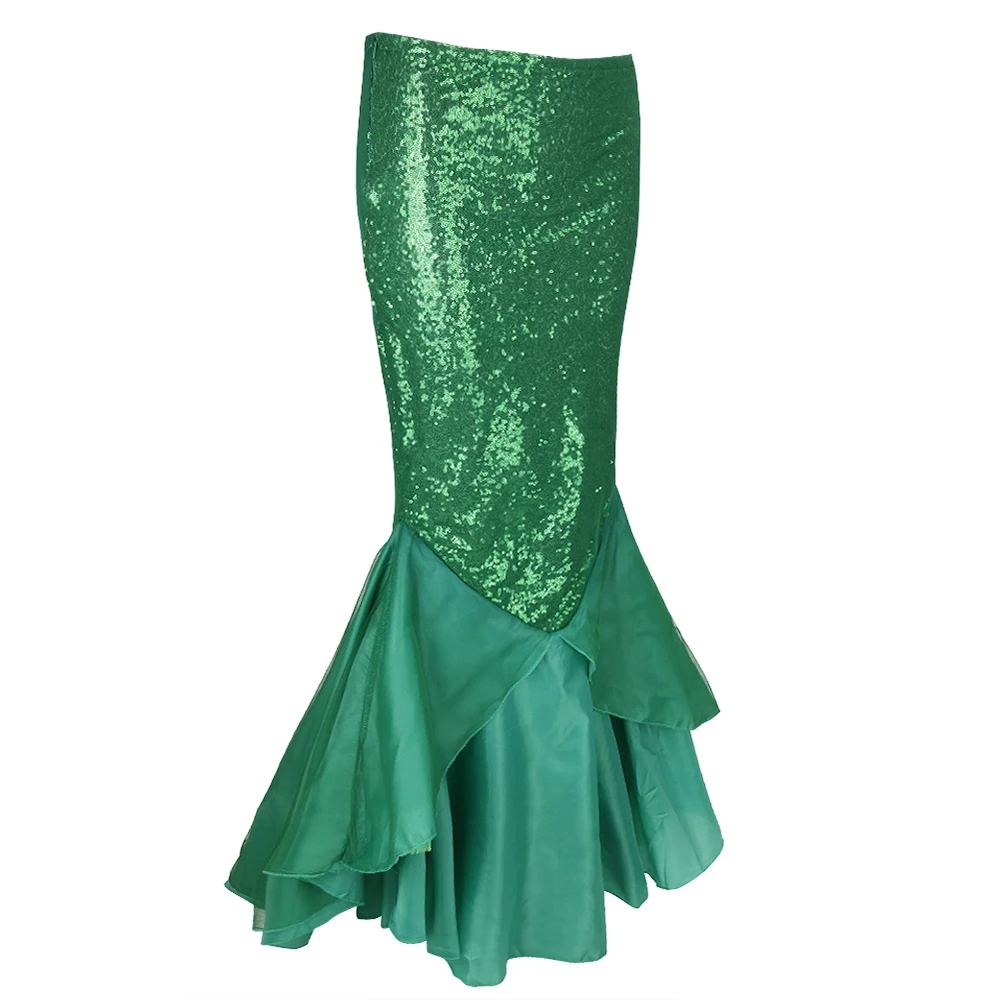Women Ladies Sequined Mermaid Tail Long Skirt Photography Cosplay Party Costume Vestidos Fancy Maxi Skirt for Night Party 3