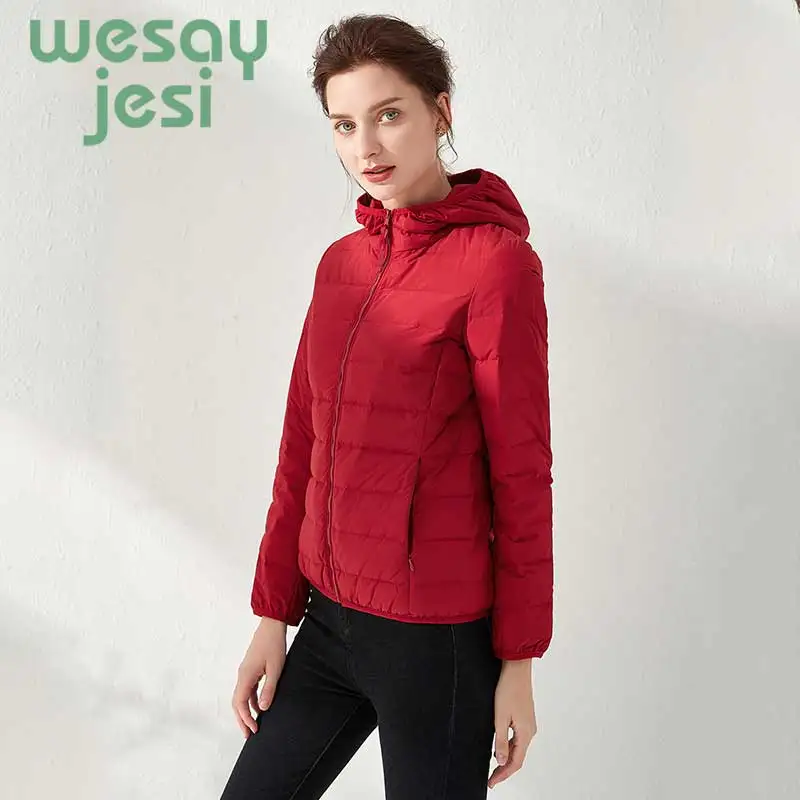2019 NEW 90% white duck down Casual jackets Solid women Autumn down coat female zip pocket down jacket parkas plus size