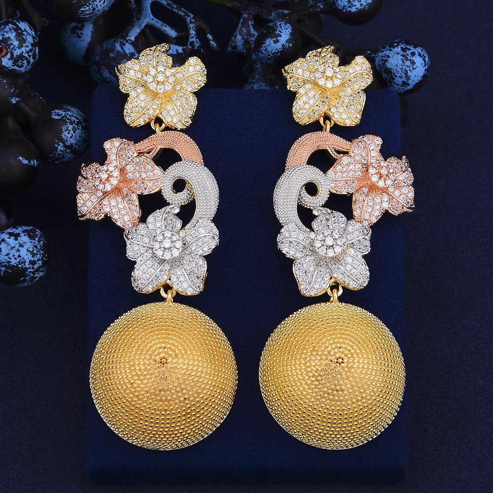 

Luxury Wedding Engagement Party Pendant Earring Silver 925 with Stones Cubic Zirconia brincos Jewelry Sister Anniversary Gift