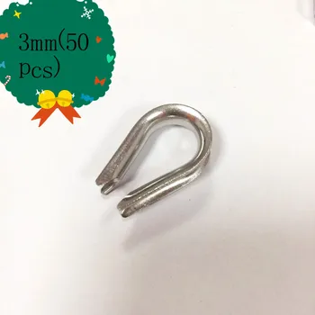 

50pcs wire rope Thimble 304 Stainless Steel 3mm Rope Thimble