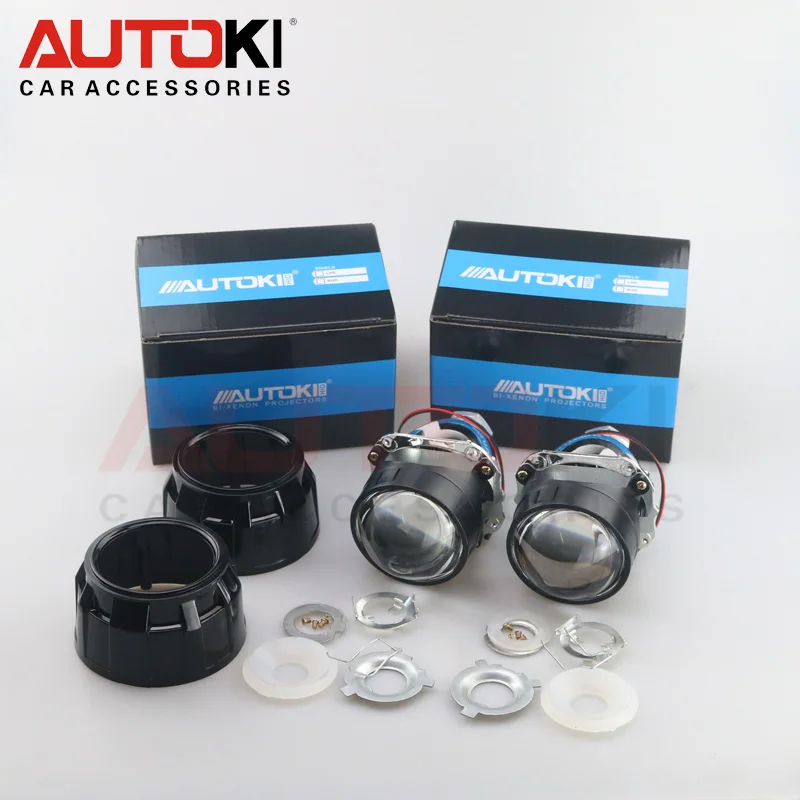 Autoki обновление 2,5 дюймов H1 мини 8,0 HID Биксеноновые линзы проектора+ маска LHD RHD для автомобильных фар H1 H4 H7 H11 9005 9006