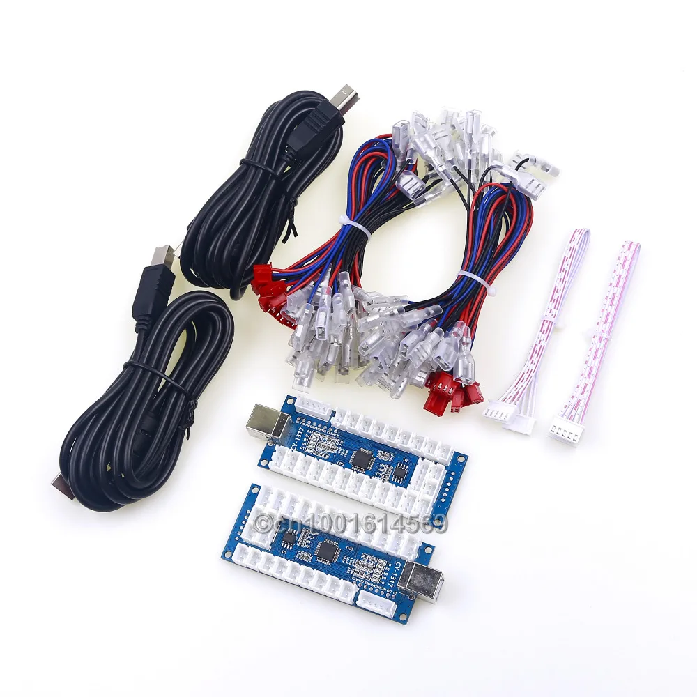 

2 Players LED 4 In 1 USB Encoder Board PC Fit Arcade Joystick LED Push Buttons To XBOX 360 For Windows For Android System & MAME