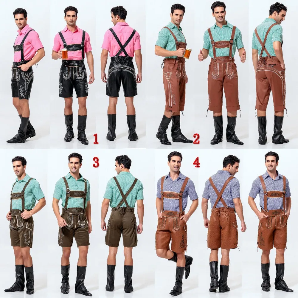 Halloween Mens German Bavarian Fancy Dress laderhosen Beer Festival party Outfit
