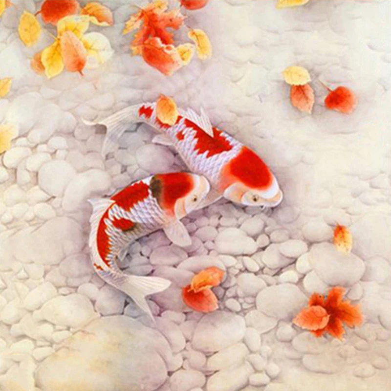 5d Diy Diamond Painting Cross Stitch Pisces Figure Fish Bright Diamond Embroidery Carp Crystal Square Diamond Rhinestone