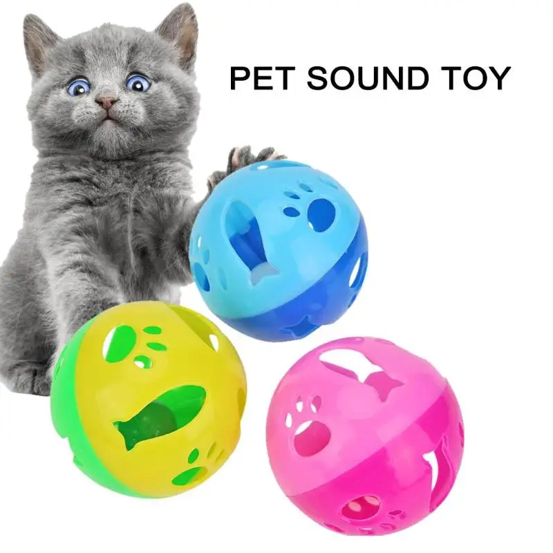 

10cm Cartoon Hollow Pet Bell Ball for Dog Toy Cat Toys Pet Dog Ball Bell Chew Toys Play Teeth Chewing Training Pet Products