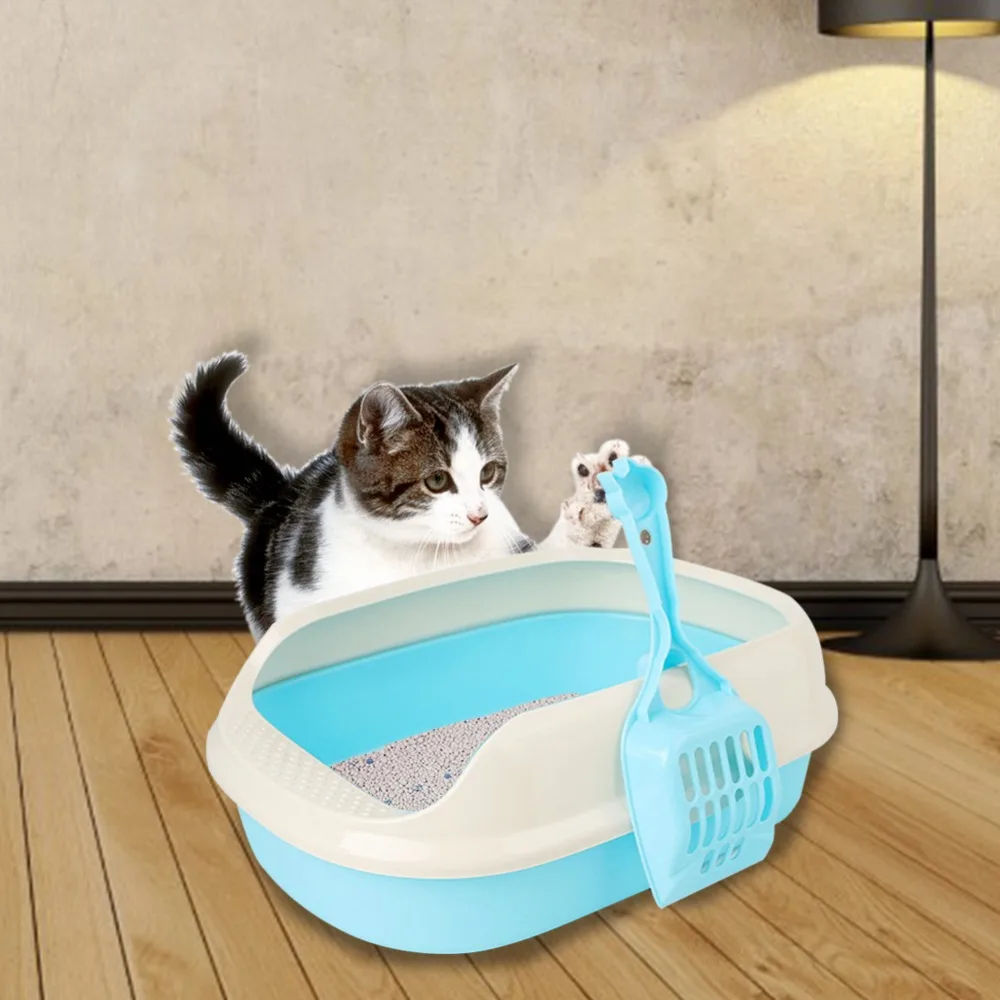 Трещинистый кошачий Туалет, предотвращающий попадание песка, туалет для кошек, пластиковая коробка для кошачьих туалетов с сейфом и нетоксичным случайным образом