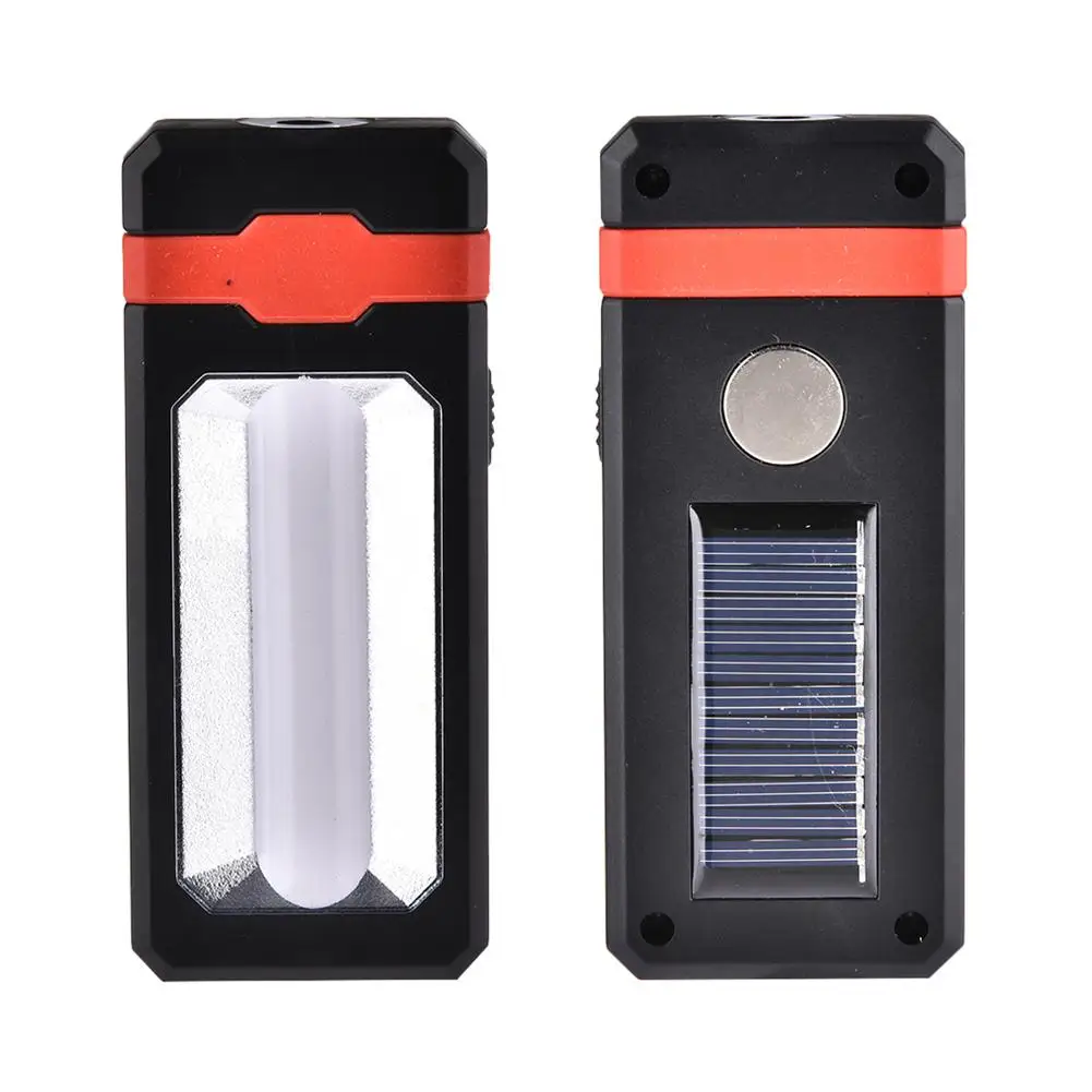 

2 Modes LED Work Flashlight USB Rechargeable Solar Powered Flashlight Torch Magnetic Camping Car Repair Work Lights Lamp