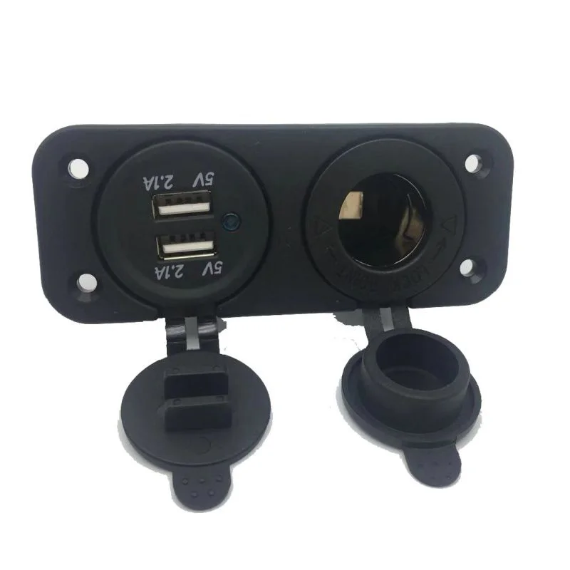 

New Hot 12V Dual Auto USB Car Cigarette Lighter Socket Splitter Charger Charging Power Adapter For Phone Outlet Car Accessories