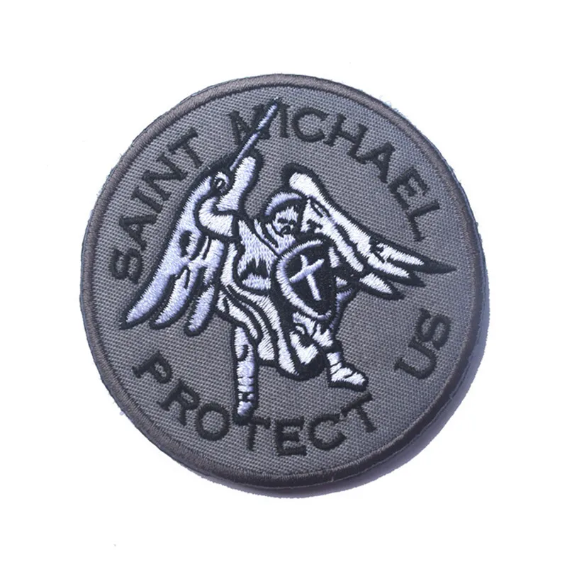 Современный военный Святой Майкл защитит нас вышитая тактическая эмблема значок армейского морального духа аппликация на липучке аппликация патч