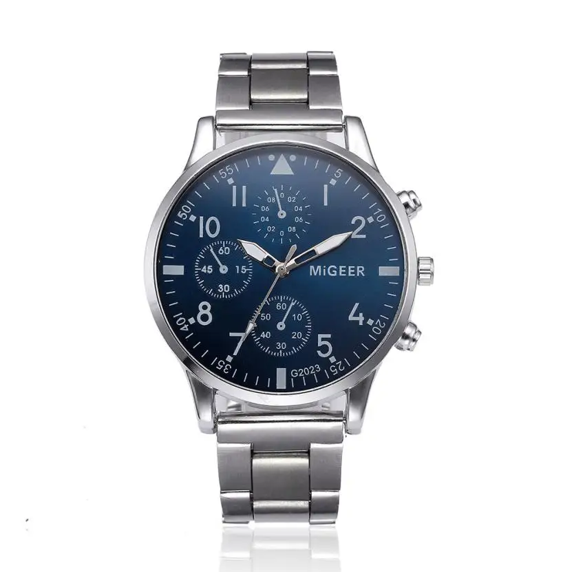 Часы мужские модные спортивные военные кварцевые часы мужские s часы MIGGER брендовые роскошные стальные Бизнес водонепроницаемые часы Relogio# D