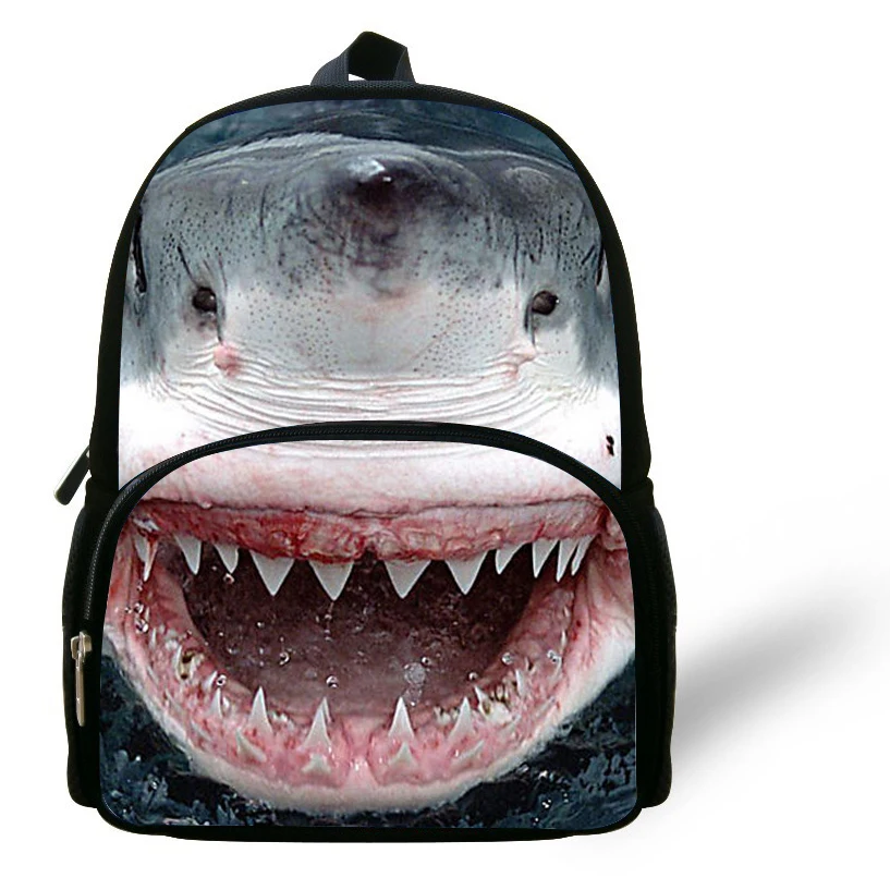 

12-inch Mochila School Kids Bags Boys Great White Shark Backpack Animal Prints Animal School Bag Children Age 1-6