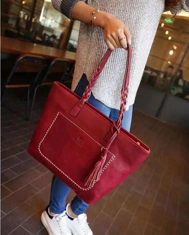 Women's Bags luxury Driga Fashion Large Capacity Causal Shoulder Bags For Women 2022 Pu Leather Fringe Purse Handbags Retro Tassel Shopper Tote designer bags