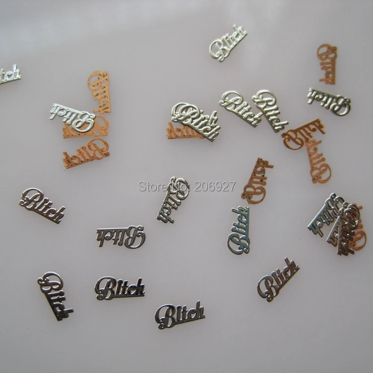 MS207 1 100pcs Silver Cute Metal Sticker Nail Art Metal Sticker Nail