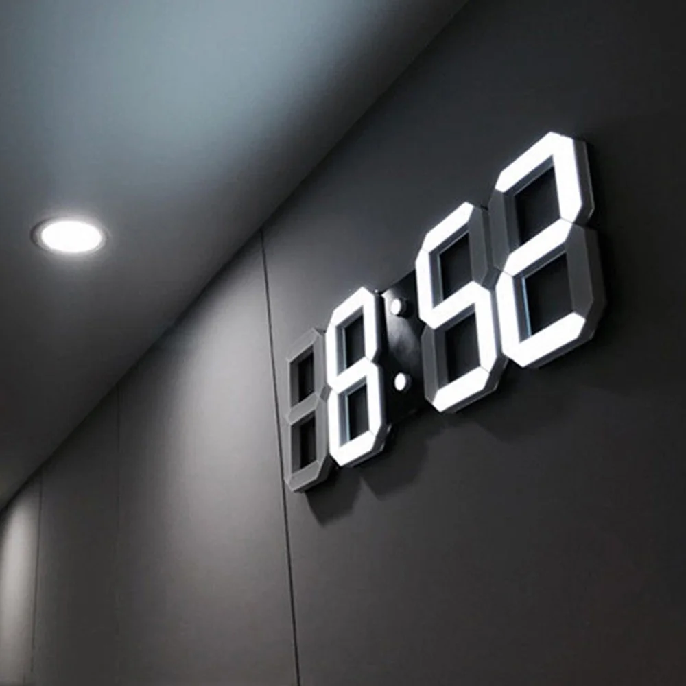 

3D LED Wall Clock Modern Digital Table Desktop Alarm Clock Nightlight Wall Clock Home Decoration Living Room Digital Watch