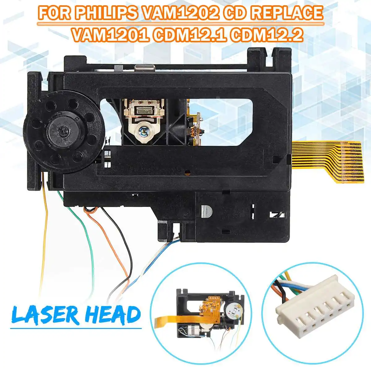 

Laser Unit Pickup Optical CD Player Replace VAM1201 CDM12.1 CDM12.2 for philips VAM1202