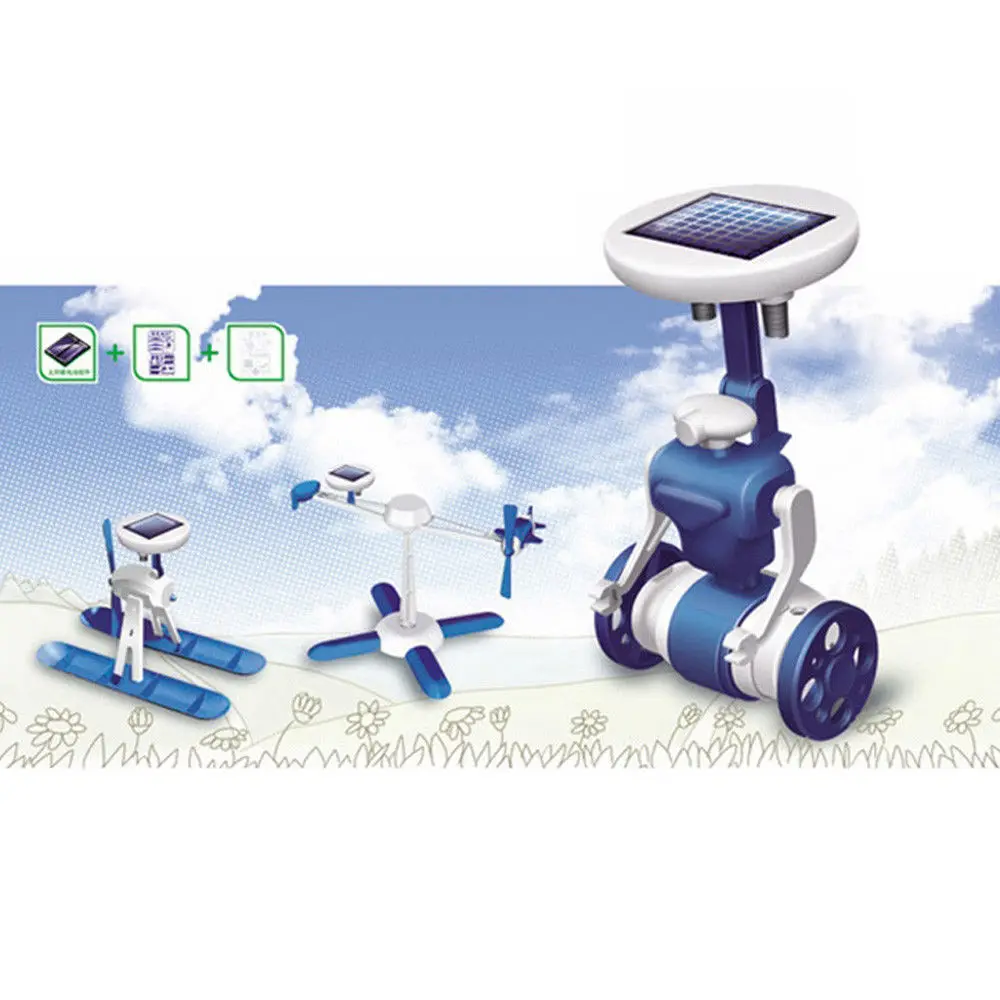 

6 In 1 Solar Powered Robot Kit DIY Educational Toy Car Boat Puppy Fan Model Set Puzzle Education Toy for Children