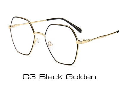 SHAUNA очки против голубого излучения квадратные для женщин Близорукость компьютерная оправа рецептурное стекло для глаз es Прозрачные Линзы Оптическое стекло для мужчин - Цвет оправы: C3 Black Golden