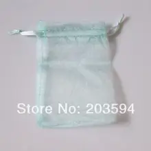 500 шт./лот светло голубой цвет ювелирные изделия Упаковка Drawable органза сумки 7x9 см, свадебный подарок сумки и чехлы