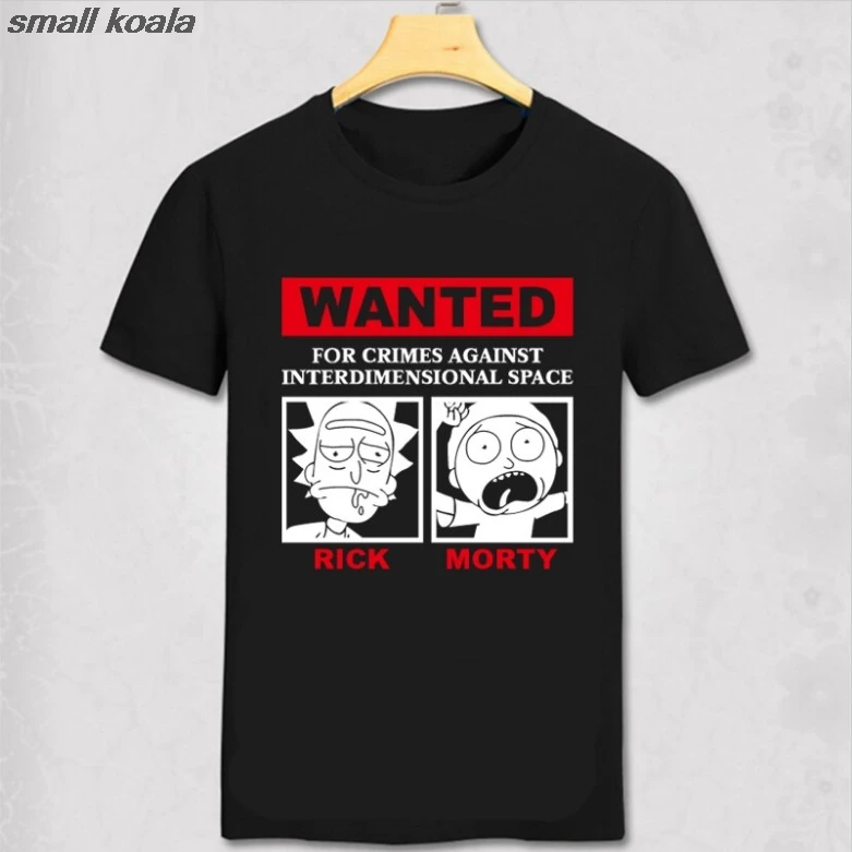 Новинка, модная футболка с изображением Рика и Морти, Мужская хлопковая футболка с забавным рисунком, летняя Подростковая футболка с коротким рукавом и круглым вырезом, Camisetas - Цвет: Черный