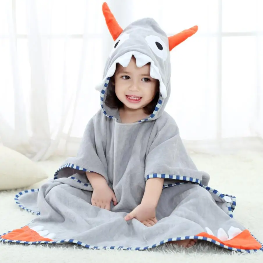 

Children's bath towel hooded cape new printed beach towel cotton cartoon bathrobe