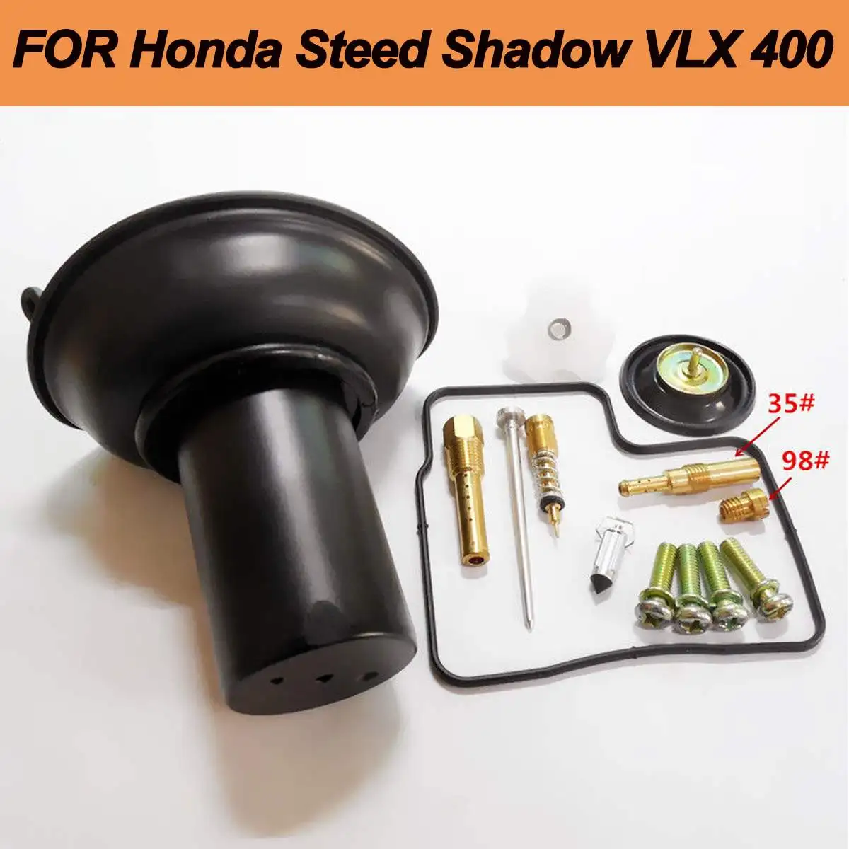 

Vacuum Diaphragm Plunger Kit Carburetor Diaphragm plunger w/Needle Repair Kit for Honda Steed Shadow VLX 400