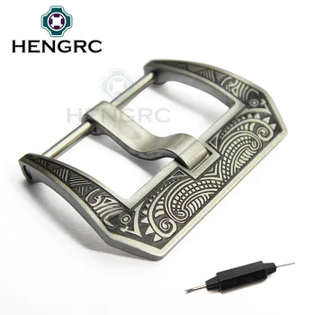 HENGRC Retro Watch Band Buckle 20mm 22mm 24mm 316L Leather Strap Stainless Steel Metal Needle Clasp For Panerai Accessories