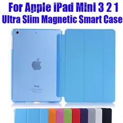 Шт. 1 шт. новейший кожаный чехол для Apple Ipad Mini 3 2 1 Мода Smart Cover + PC полупрозрачная задняя крышка нет: IM302