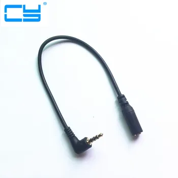 

100pcs 3.5mm Aux Right Angle 90 degree Male to Female 4 poles Audio Extension Cable Cord Gilded 15cm Black