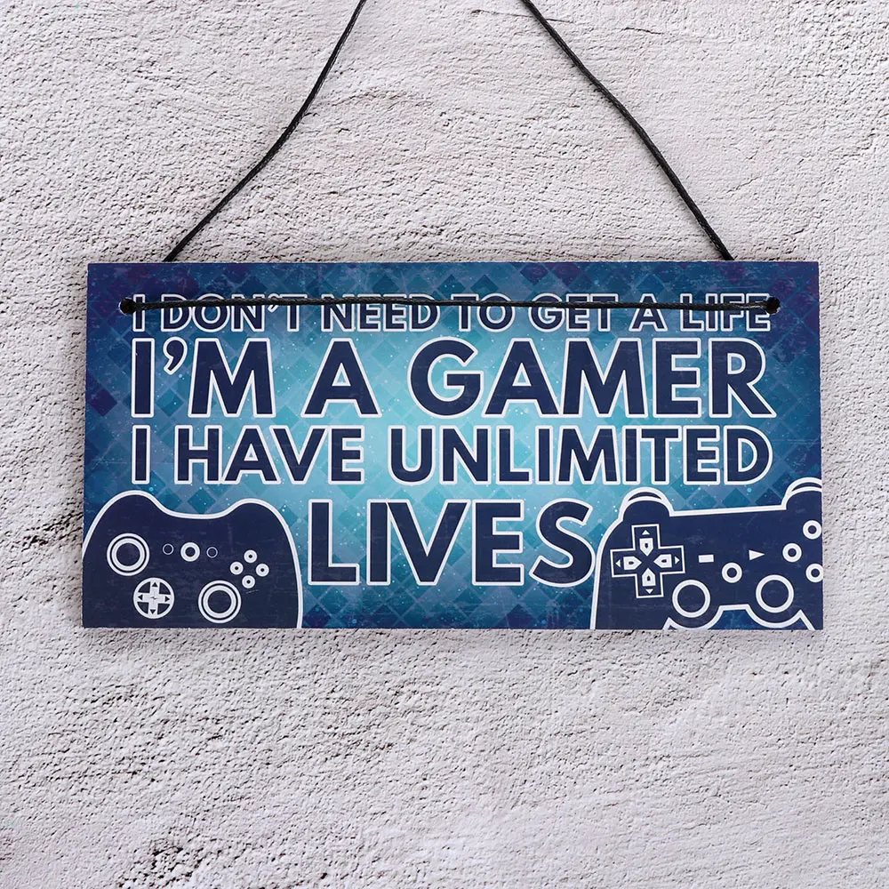 1PC NEW Christmas Birthday Gift Gamer Gaming Plaques Bedroom Gifts For Son Brother Hanging Sign Home Decoration