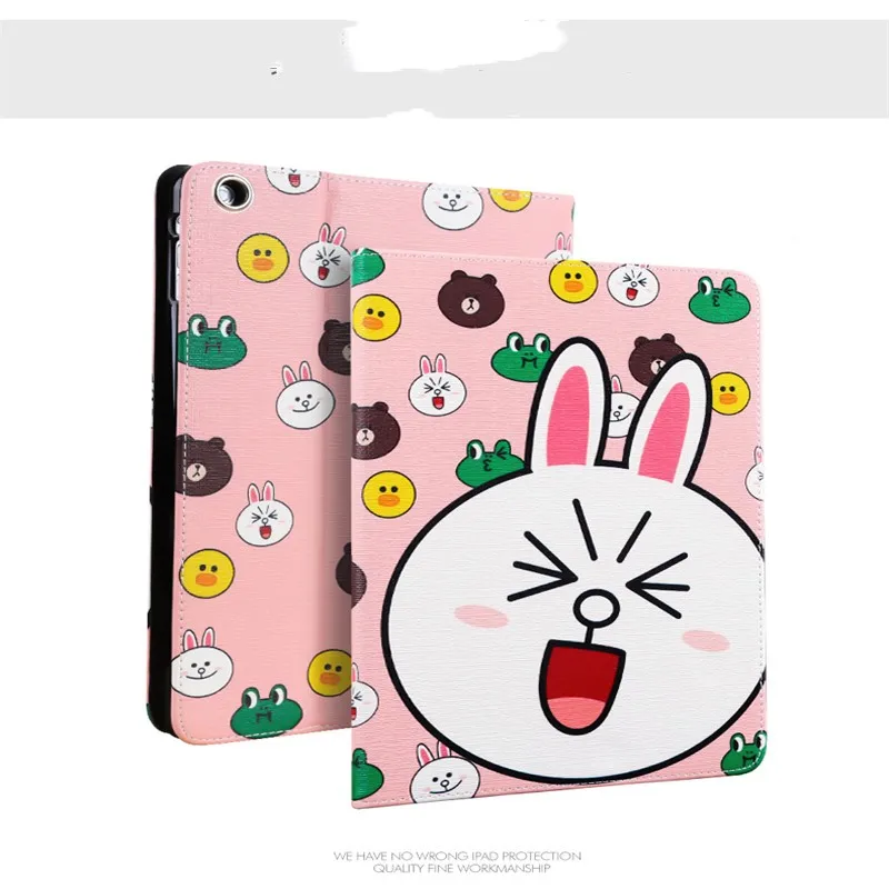 Cute cartoon Personality Doraemon pattern leather smart cover for ipad