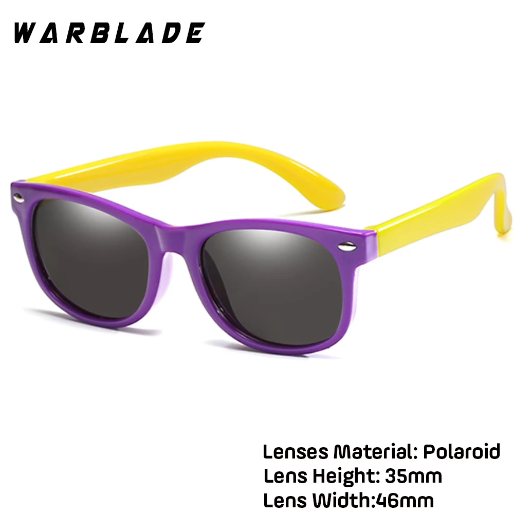 18 видов цветов, модные детские солнцезащитные очки для мальчиков и девочек, детские поляризованные солнцезащитные очки TR90, силиконовые защитные очки, детские очки UV400 Oculos - Цвет линз: purple yellow